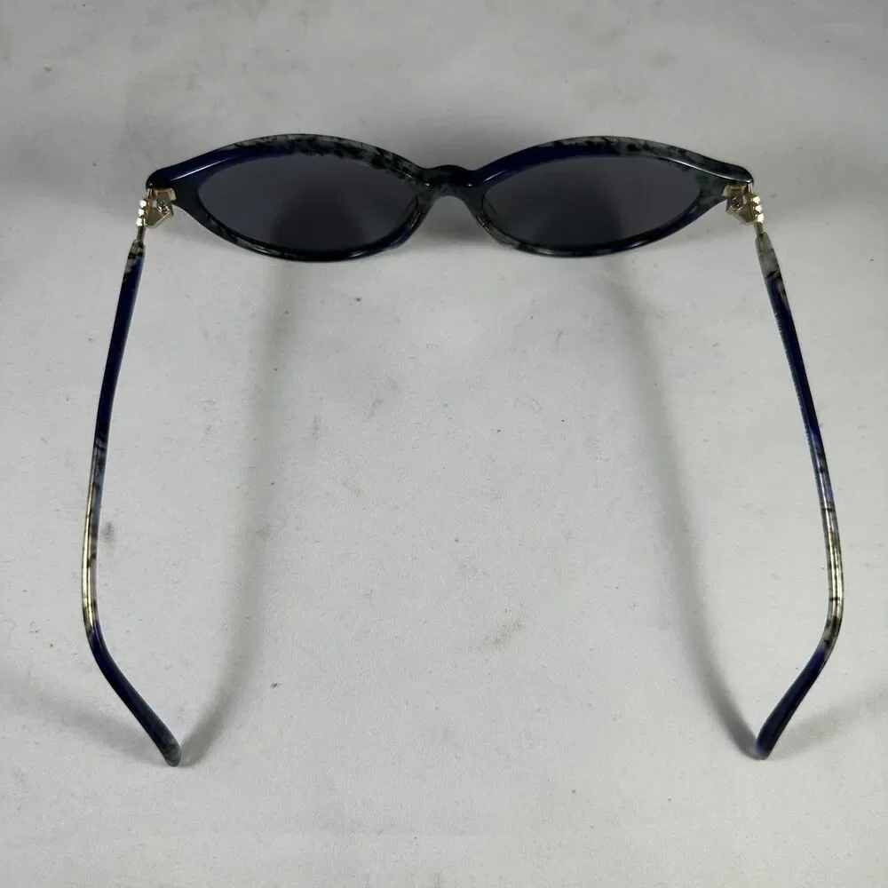 Lolita Lempicka Paris LL3754 Oval Sunglasses Tortoiseshell Blue Frame Dark Lense
